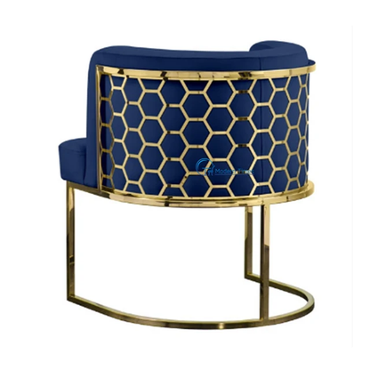 Hexagon Design Velvet Upholdstered Dining Chair